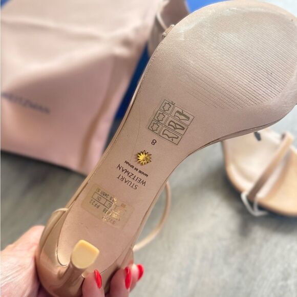 Stuart Weitzman Beige Ankle Strap Heels - Picture 5 of 9